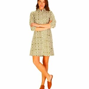 NEW Duffield Lane Ashlynn Green Tile Stretch Knit Shift Dress Women's Med NWT